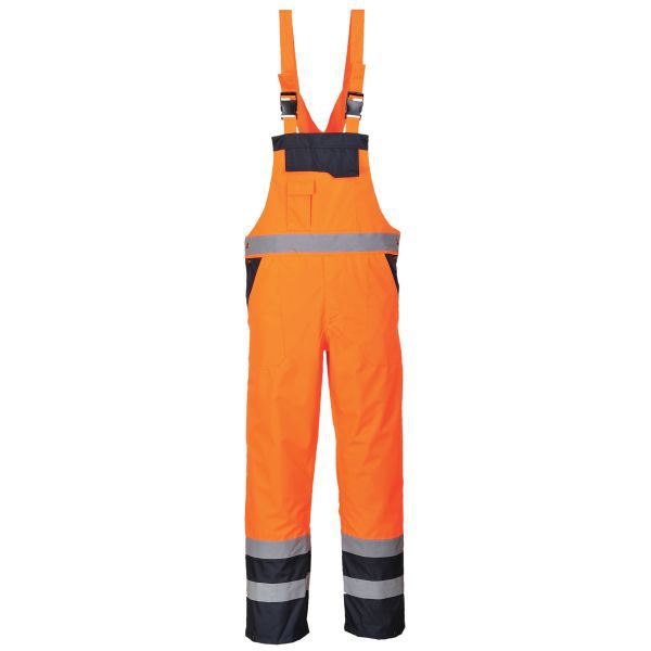 S488 WATERPROOF BIB & BRACE UNLINED EN20471