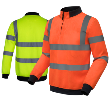 AQUA HI-VIS QUARTER ZIP SWEAT SHIRT EN ISO 20471