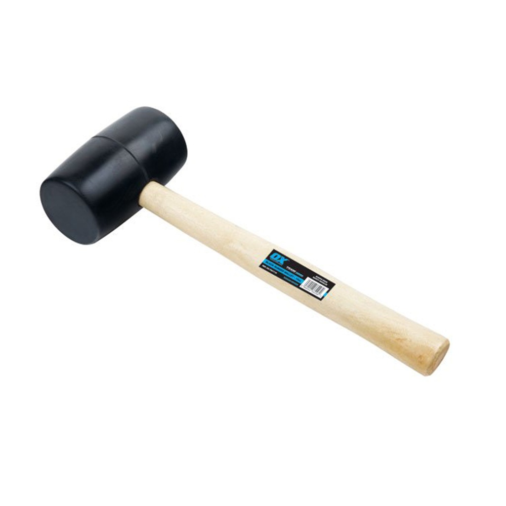 16OZ MALLET BLACK RUBBER WITH WOODEN HANDLE
