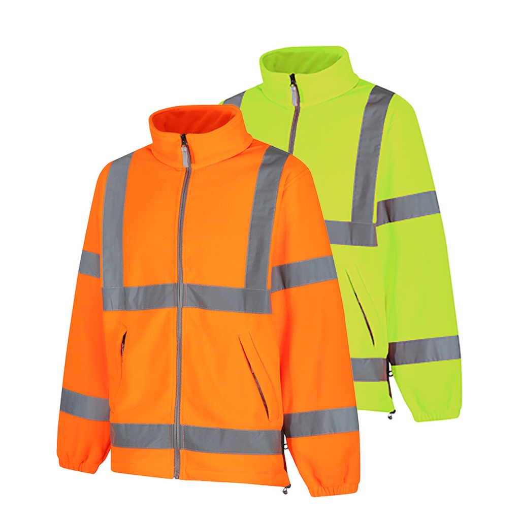 AQUA FULL ZIP HI-VIS POLAR FLEECE