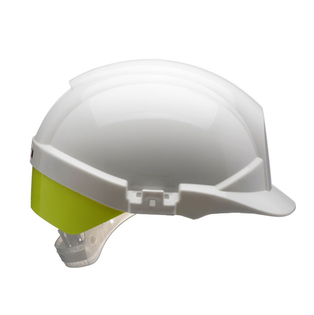 REFLEX SAFETY HELMET WHITE C/W YELLOW REAR FLASH- CHAMPION