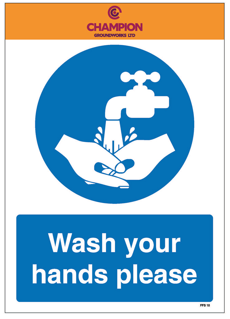 WASH YOUR HANDS PLS FFS10 210 X 297MM 3MM COMPOSITE C/W UV BURKLE