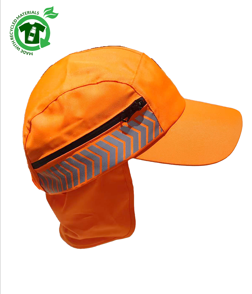 HI VIS RAIN HAT W/ DETACHABLE CAPE