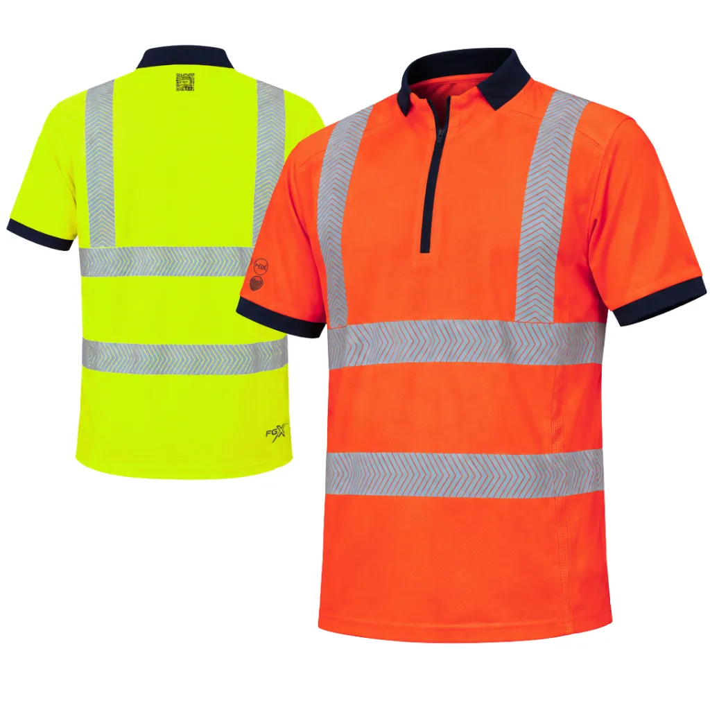 FGXeco S/S Hi-Vis EN20471 RECYCLED VENTED POLOSHIRT