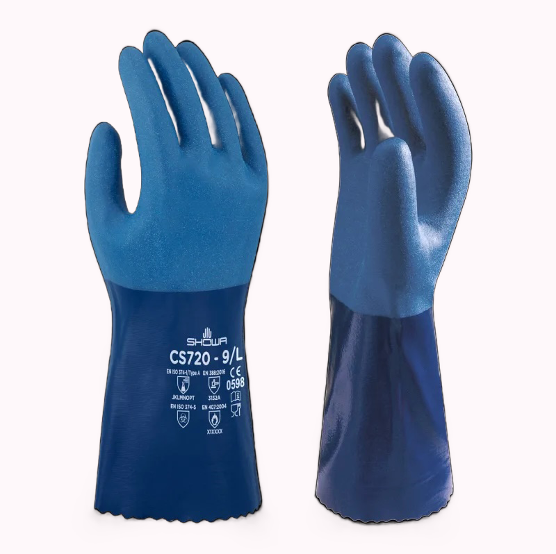 CS720 - SHOWA DOUBLE-DIPPED NITRILE GAUNTLET WITH EXTENDED CUFF