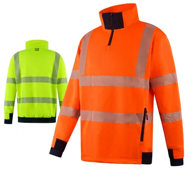 FGX ECO RECYCLED HI-VIS QUARTER ZIP SWEAT SHIRT