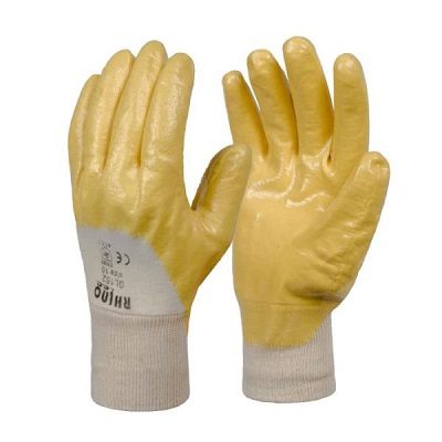 RHINOtec YELLOW NITRILE PALM DIP GLOVES