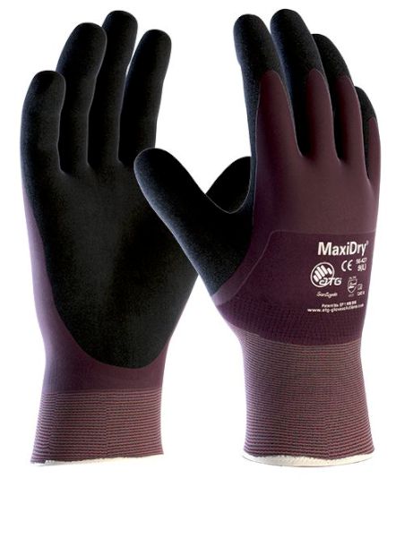 MAXIDRY 56-427 FULLY COATED NITRILE GLOVES WITH KNIT WRIST
