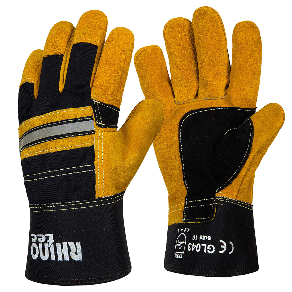 RHINOtec HEAVY DUTY  RIGGER GLOVES RUBBERISED CUFF