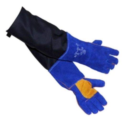 [GL061] WELDERS SPLIT LEATHER GAUNTLET LINED C/W FR-COTTON EXTRA ARM PROTECTOR