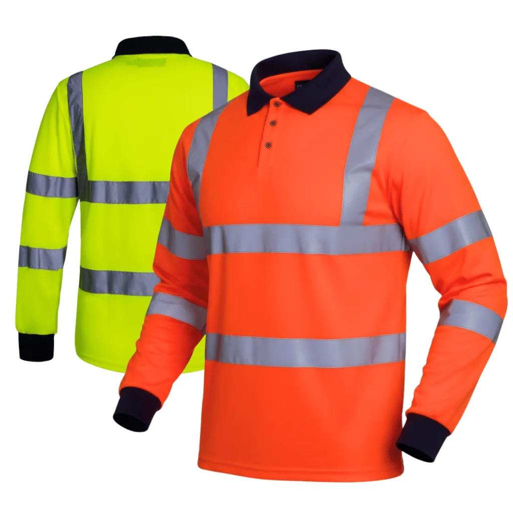 [PS010] AQUA CLASSIC LONG SLEEVE HI-VIS  POLOSHIRT