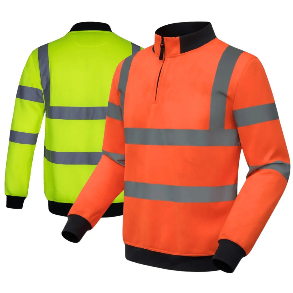 [SS001] AQUA HI-VIS QUARTER ZIP SWEAT SHIRT EN ISO 20471
