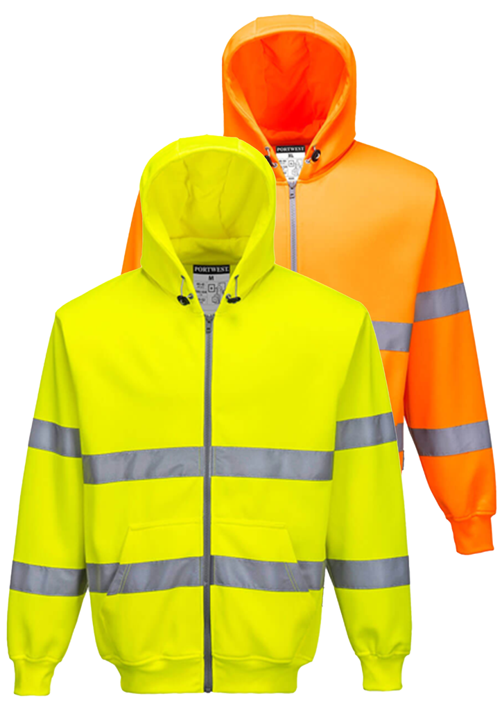[SS023] B305 HI VIS ZIP FRONT HOODY