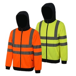 [SS071] AQUA HI VIS FULL HOODED SWEATSHIRT EN ISO20471