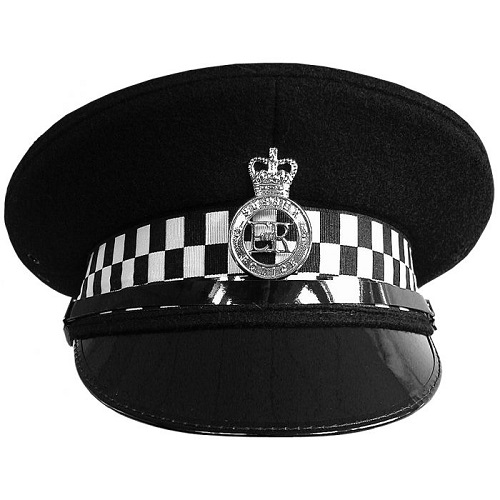[HT081] POLICE FLAT PEAKED CAP